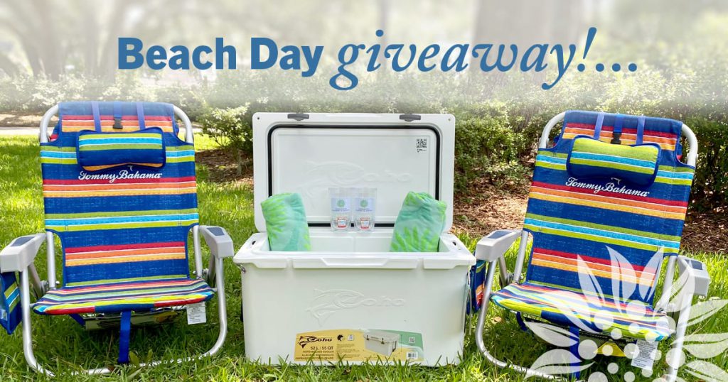 Beach Day giveaway! with beach chairs and cooler