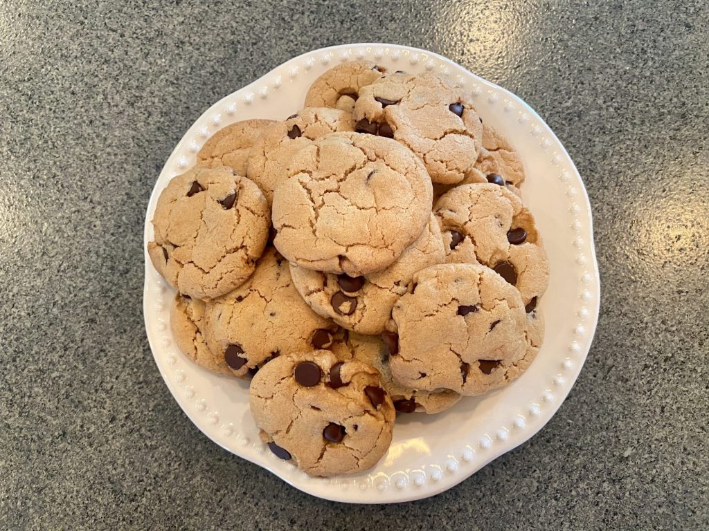 Uploaded ToAllergy Friendly Chocolate Chunk Cookies|Toddler eating allergy friendly cookies|Supplies to make allergy friendly cookies|Allergy friendly chocolate chip cookie dough|Allergy Friendly Chocolate Chunk cookies
