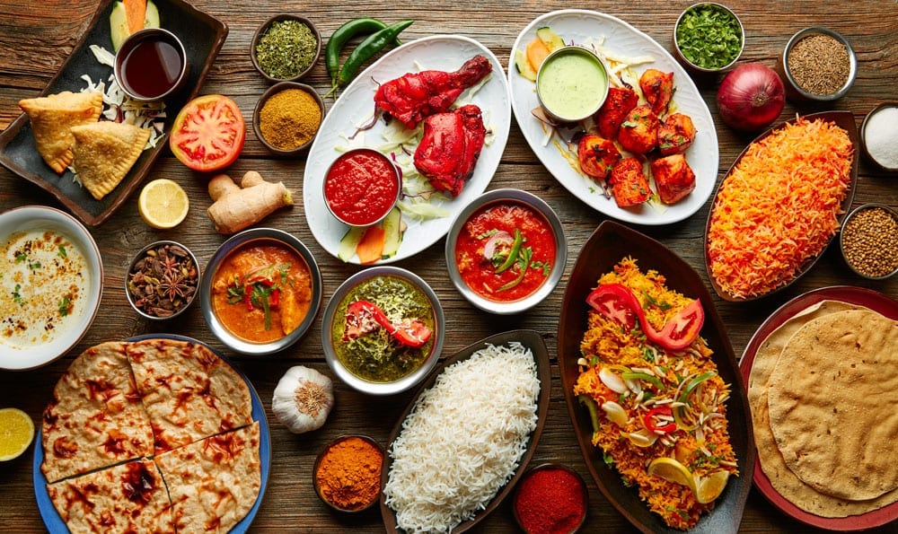 A table full of ethnic foods